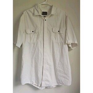 Mens Northwest Territory Shirt XXLT White Short Sleeve Button Down Two Pockets